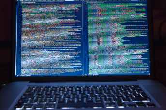 blue screen of death in silver black laptop